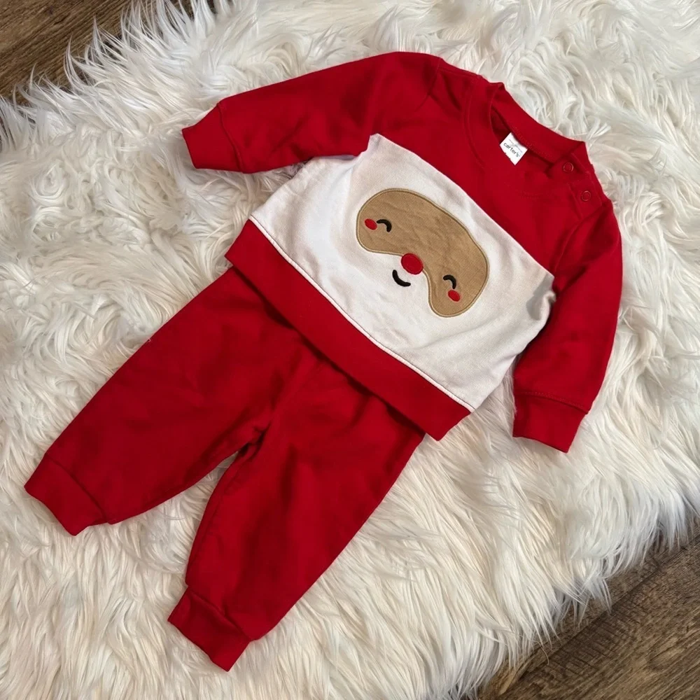 Carter’s Baby‎ Boy Santa Outfit 6M Christmas 2Pc Set Red Holiday